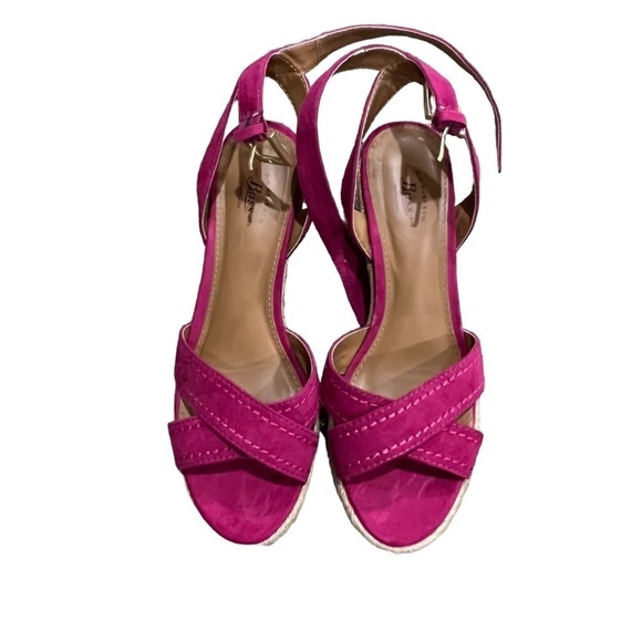 GH Bass & Co Pink Kendall Espadrille Wedge Sandals Size 7 Women’s - Picture 4 of 9